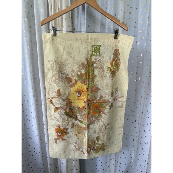 Vintage 70s Orange Yellow Floral Standard Pillowcases Set Of 2 - Picture 4 of 6